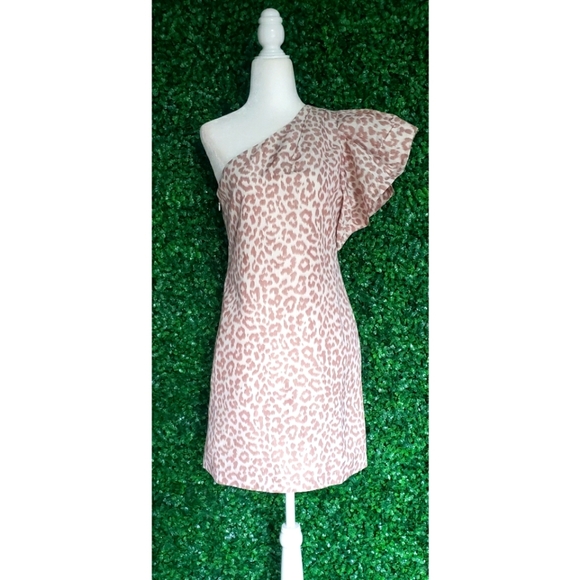 41 J.Crew One-shoulder ruffle dress in Italian ikat leopard - Picture 4 of 7